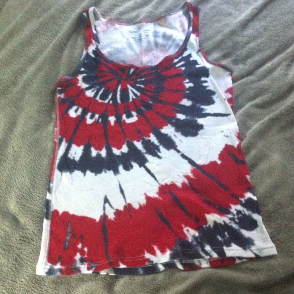 Red white and blue tie dye tank!!